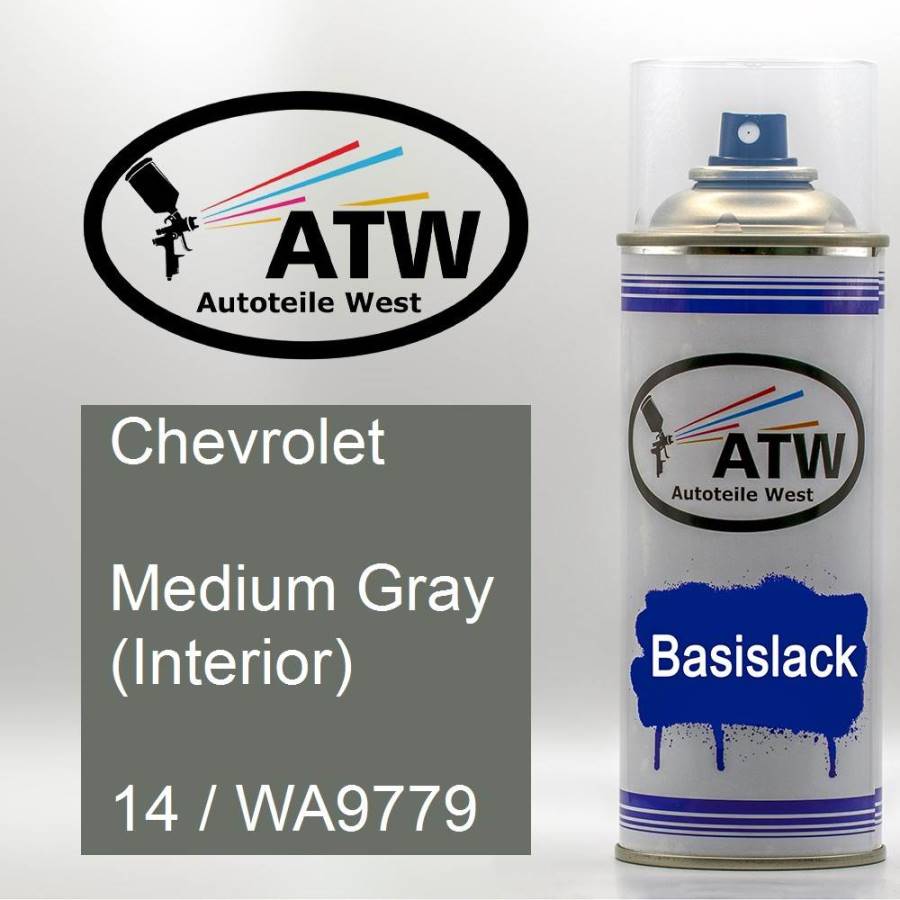Chevrolet, Medium Gray (Interior), 14 / WA9779: 400ml Sprühdose, von ATW Autoteile West.